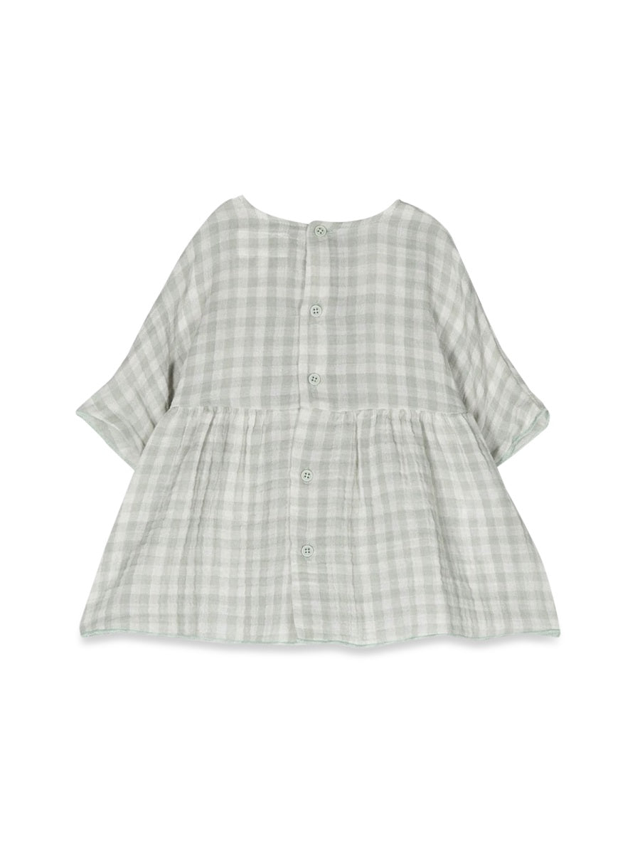 Teddy & Minou Checked Cotton Dress — Multicolor, view 2