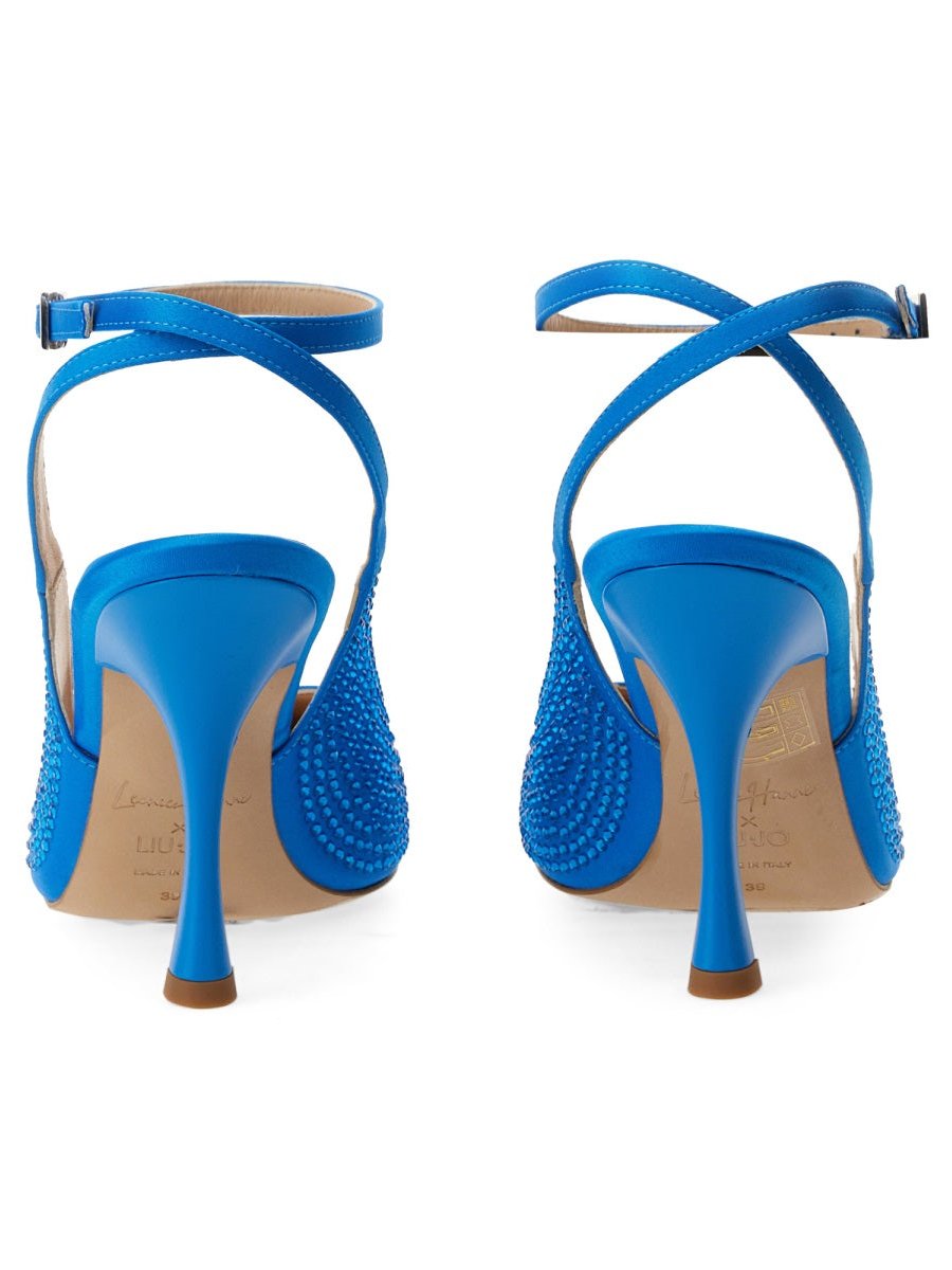 Liu Jo Satin Slingback with Hourglass Heel — Blue by Liu Jo