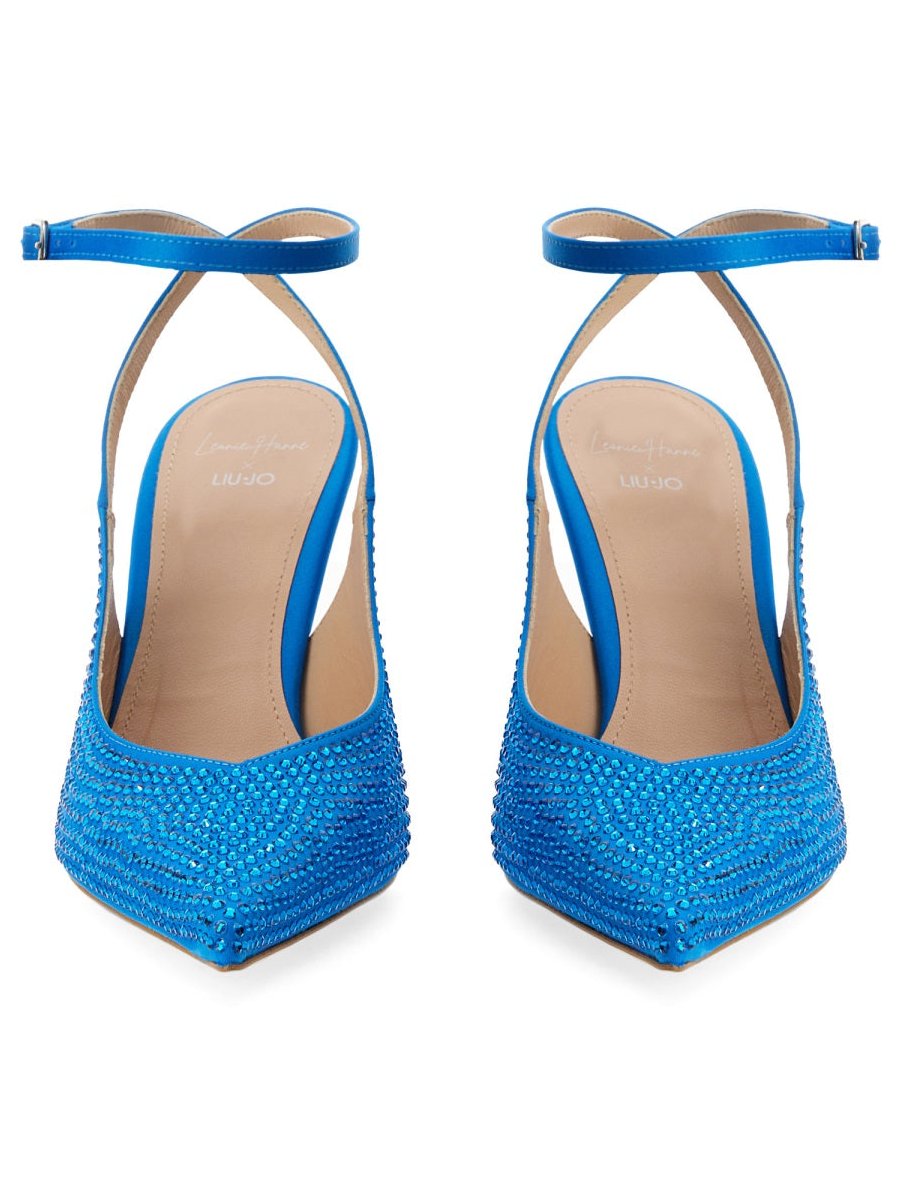 Liu Jo Satin Slingback with Hourglass Heel — Blue, view 2