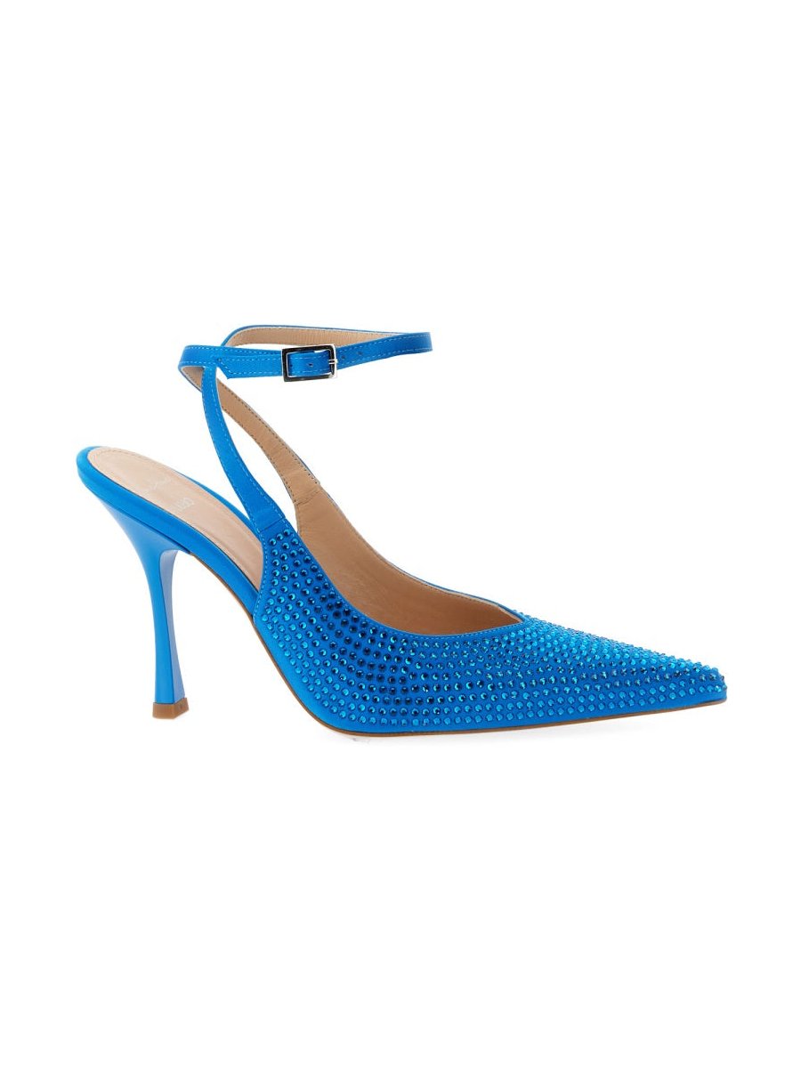 Liu Jo Satin Slingback with Hourglass Heel — Blue, view 3