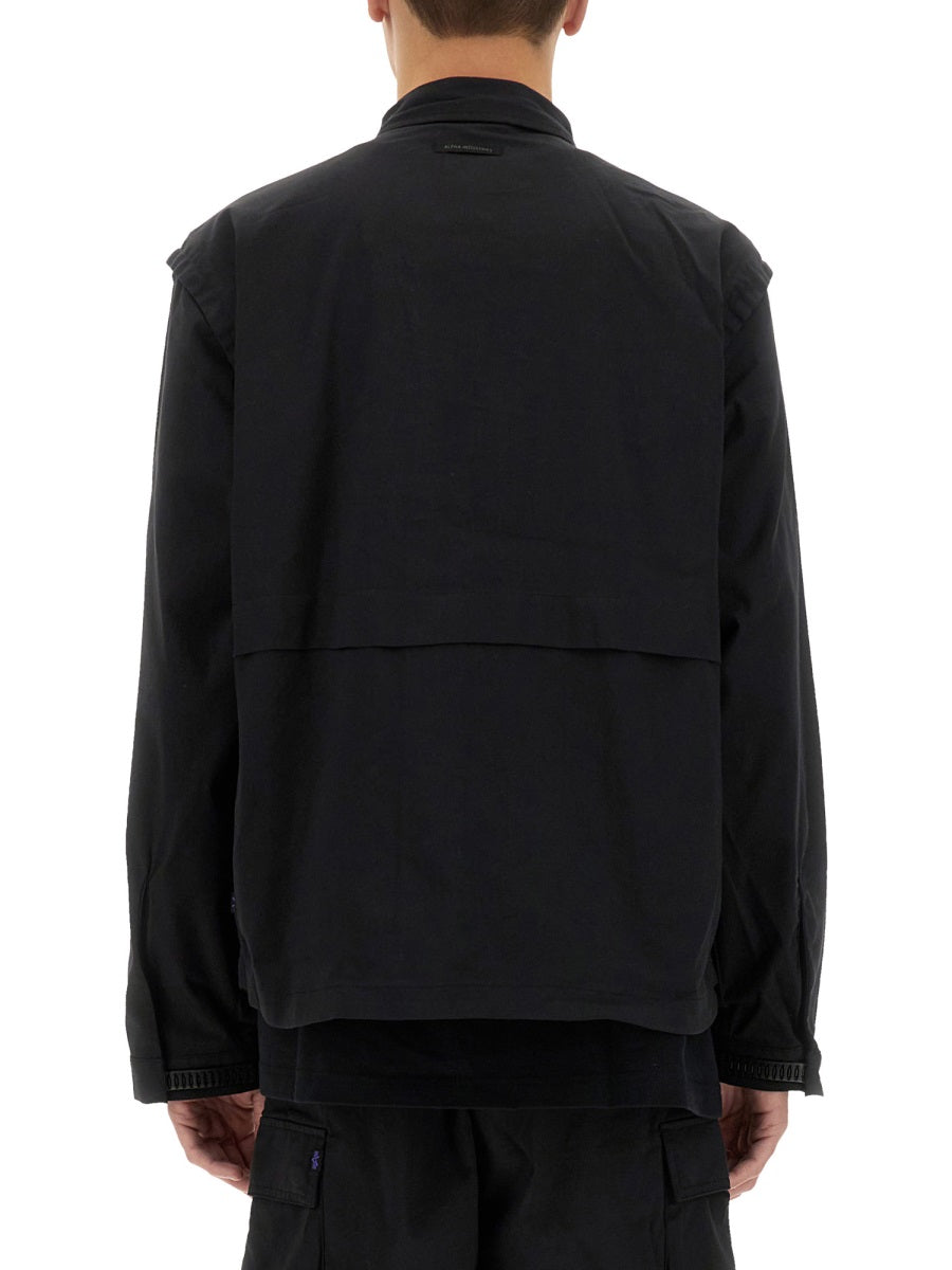 Alpha Industries Utility Cotton-Nylon Blend Overshirt — Black by Alpha Industries