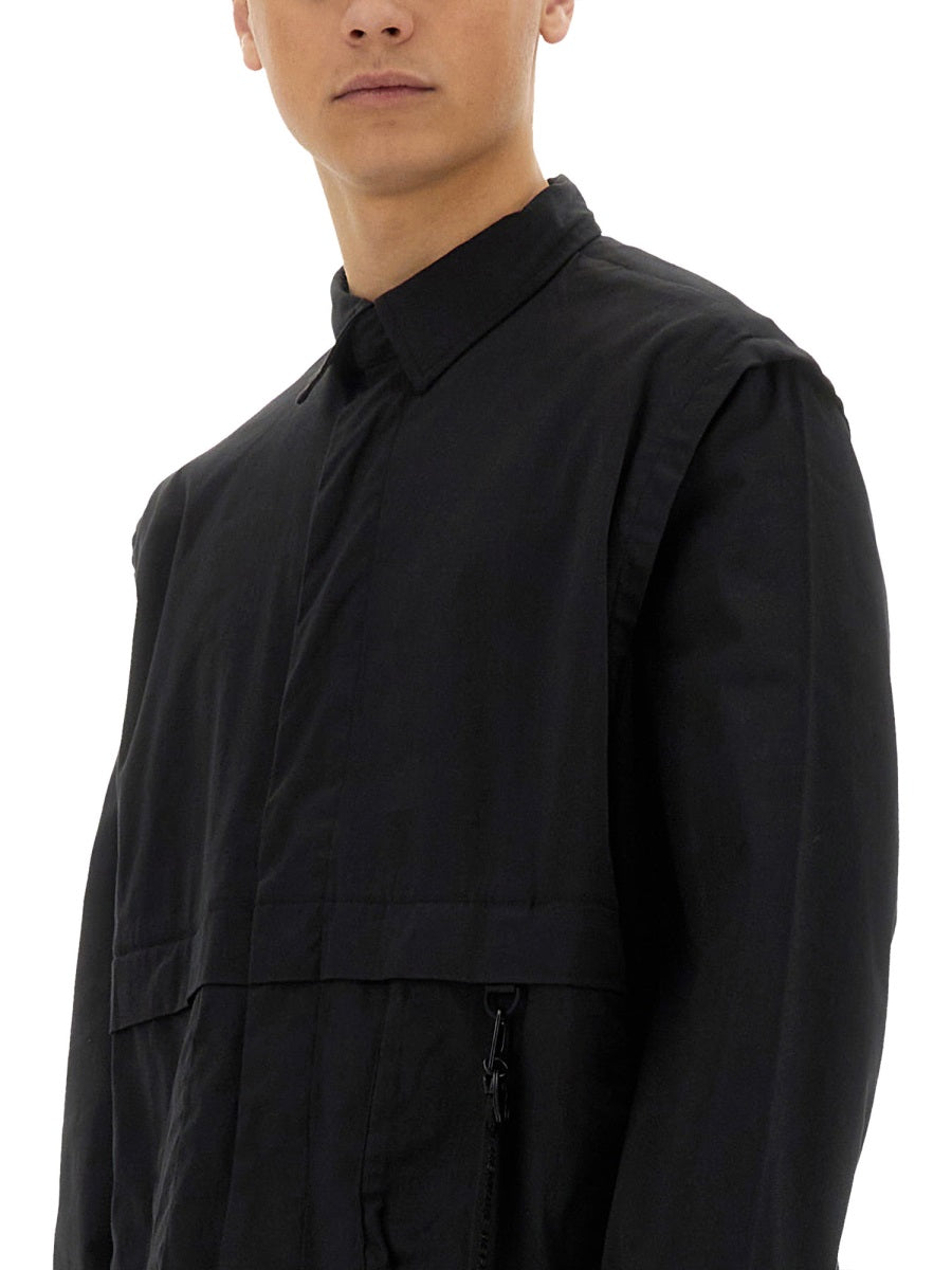 Alpha Industries Utility Cotton-Nylon Blend Overshirt — Black, view 2