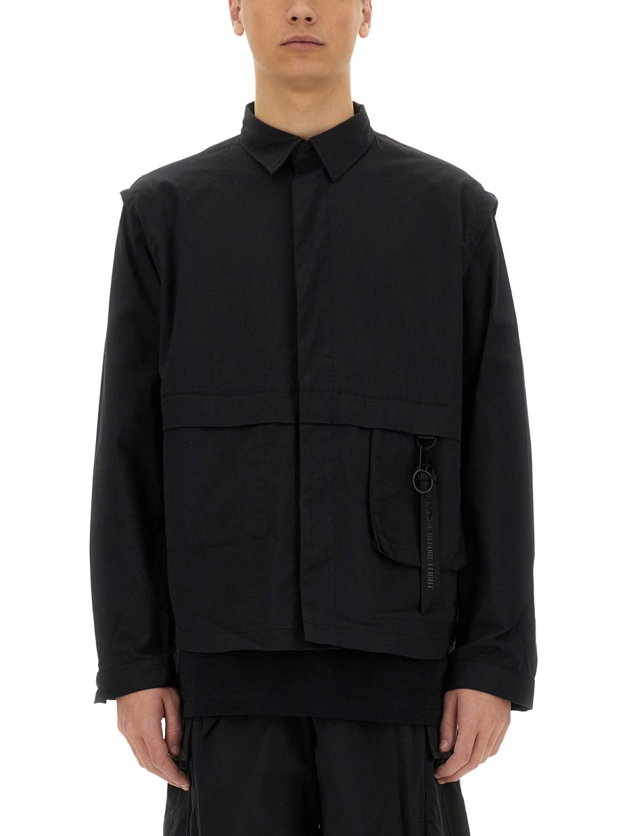 Alpha Industries Utility Cotton-Nylon Blend Overshirt — Black, view 3
