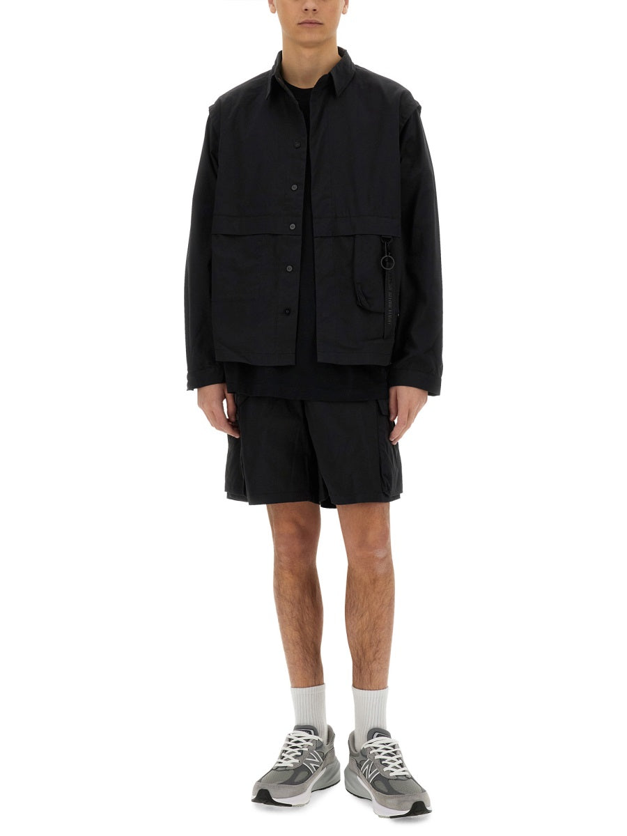 Alpha Industries Utility Cotton-Nylon Blend Overshirt — Black, view 4