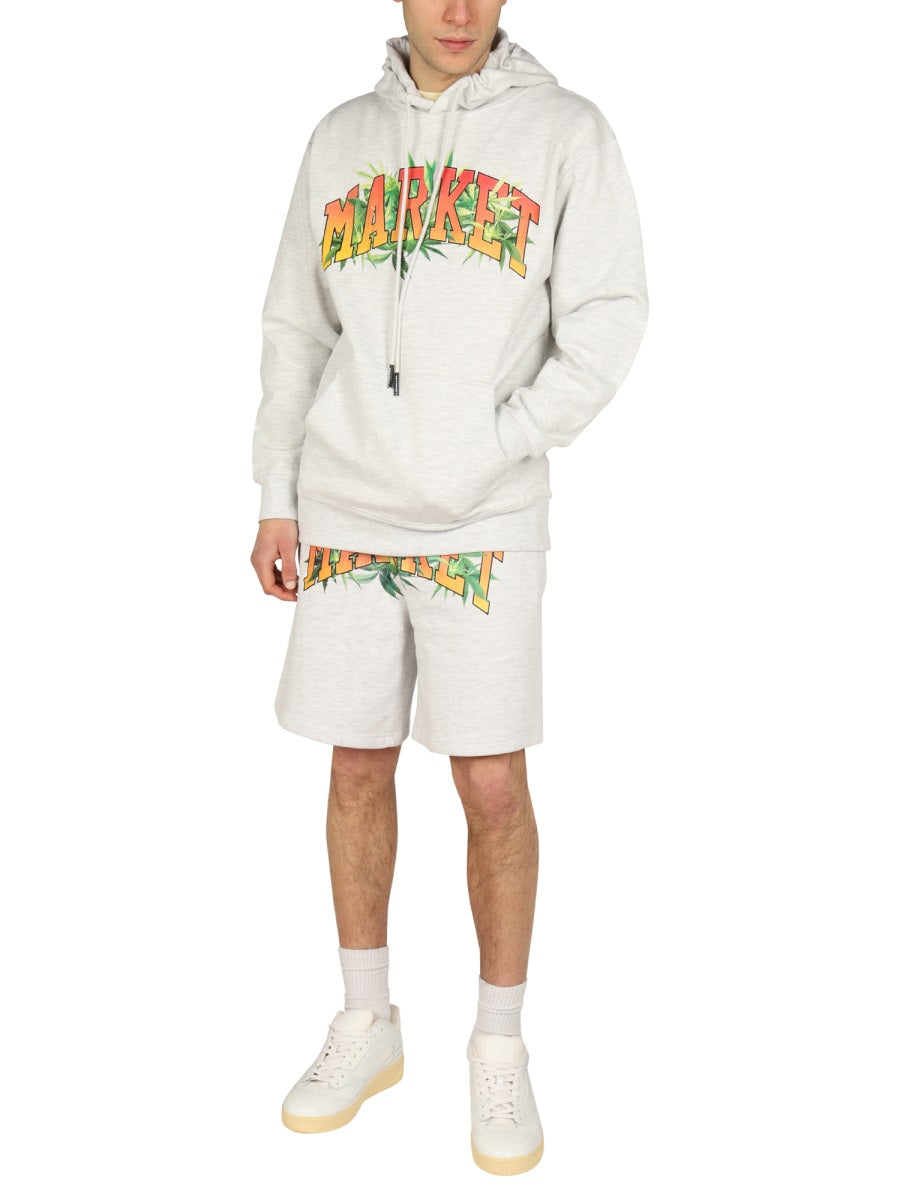 Market Logo Print Sweatshirt — Gray, view 3