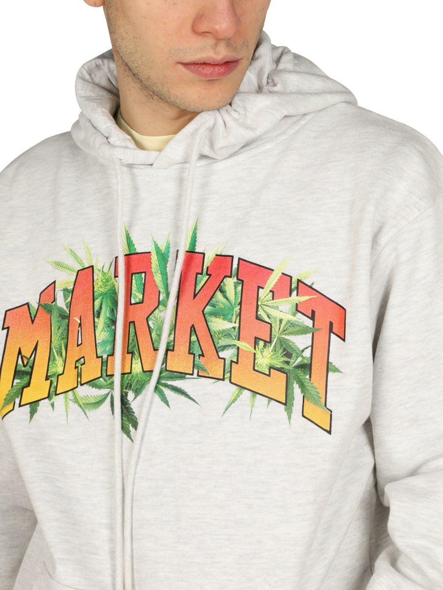 Market Logo Print Sweatshirt — Gray, view 4