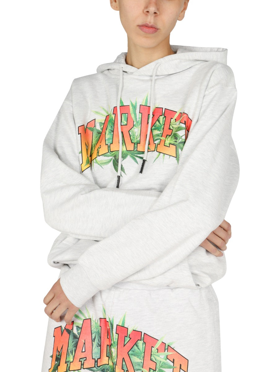Market Logo Print Sweatshirt — Gray, view 5