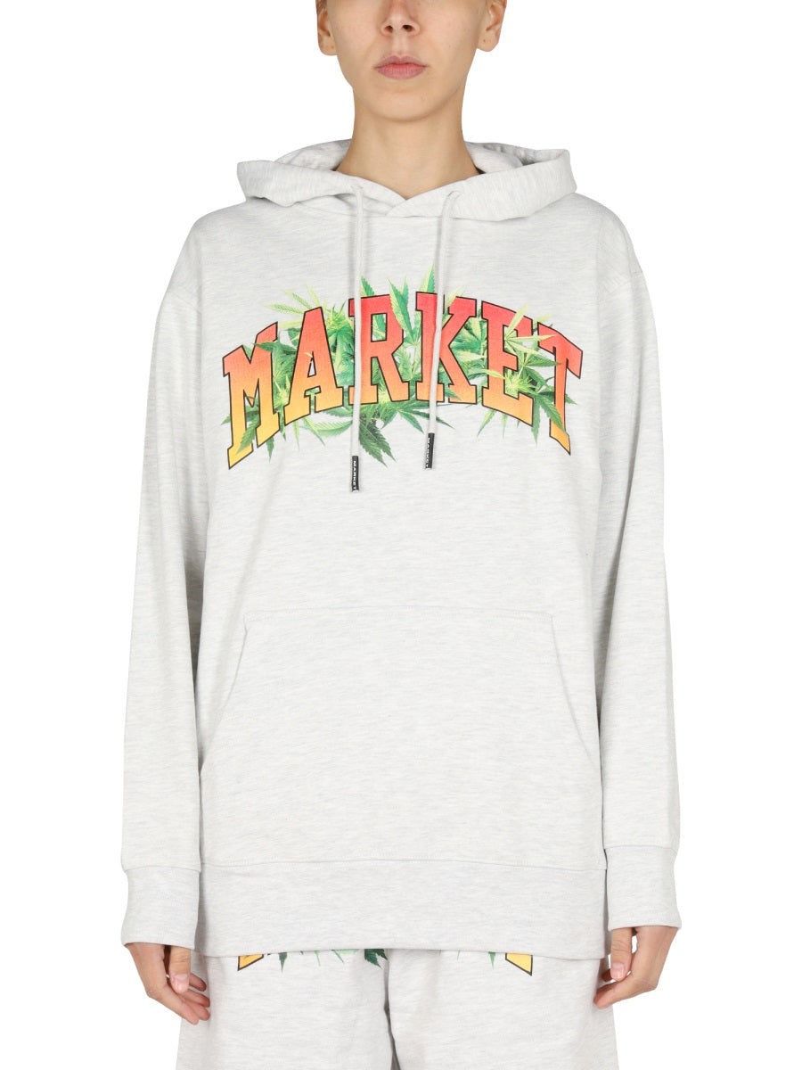 Market Logo Print Sweatshirt — Gray, view 7
