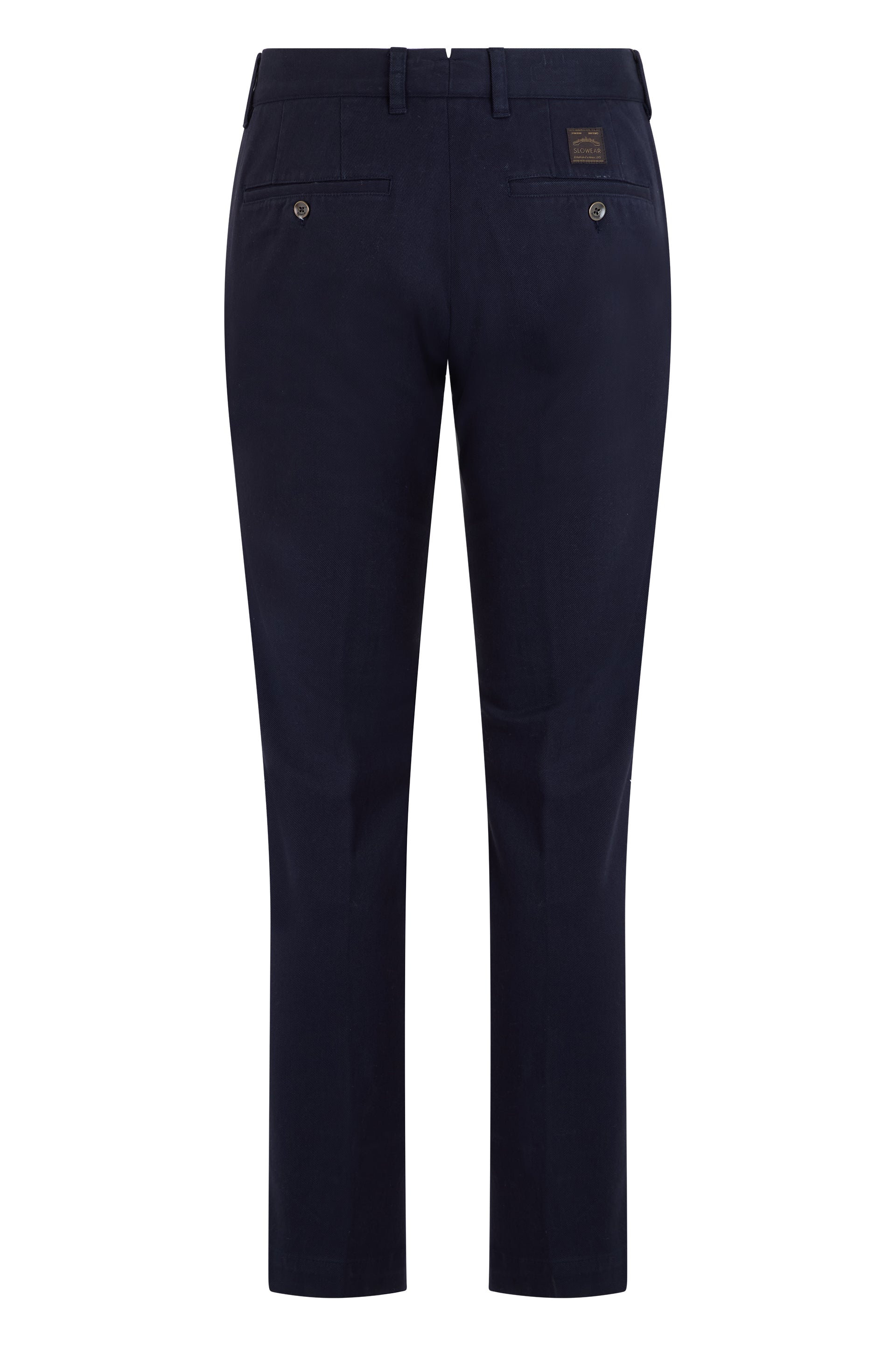 Slowear Slim Fit Cotton Trousers — Navy, view 2