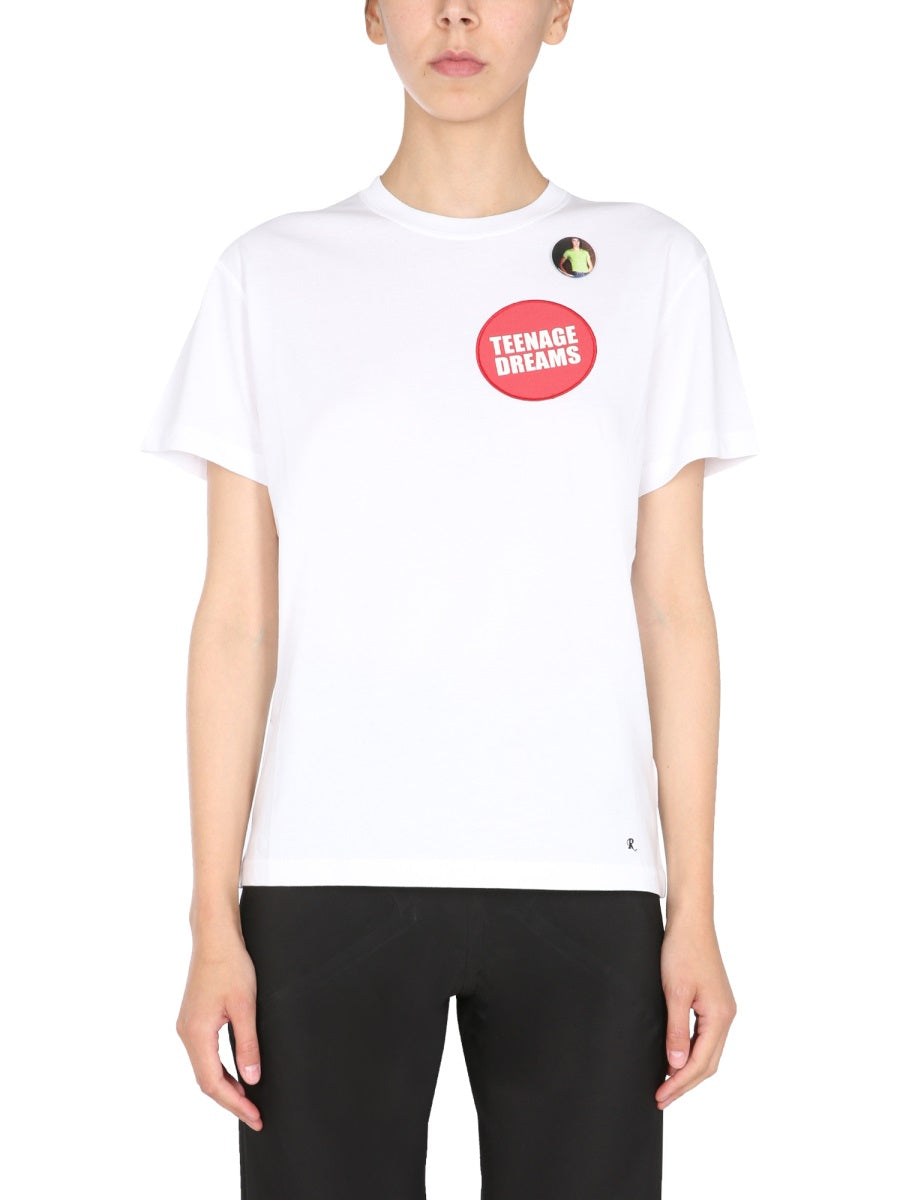 Raf Simons Crew Neck Cotton T-Shirt — White by Raf Simons