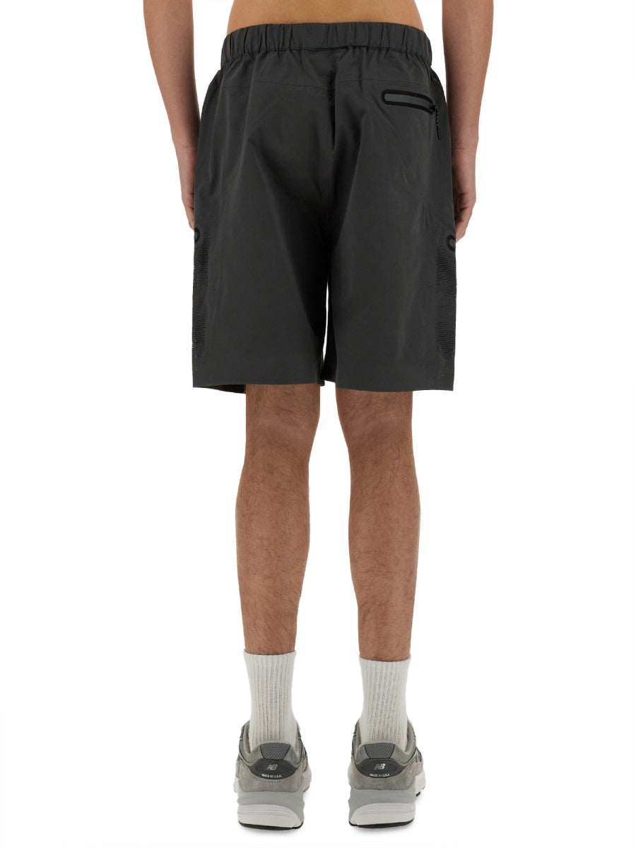 Alpha Industries Laser Cut Polyester Bermuda Shorts — Gray by Alpha Industries