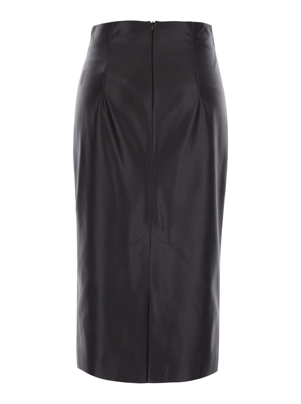 Leplain Ecoleather Skirt — Brown, view 2