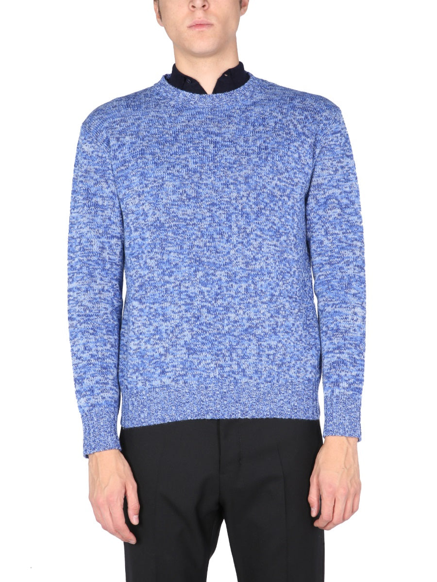 Ballantyne Wool Crew Neck Sweater — Blue by Ballantyne