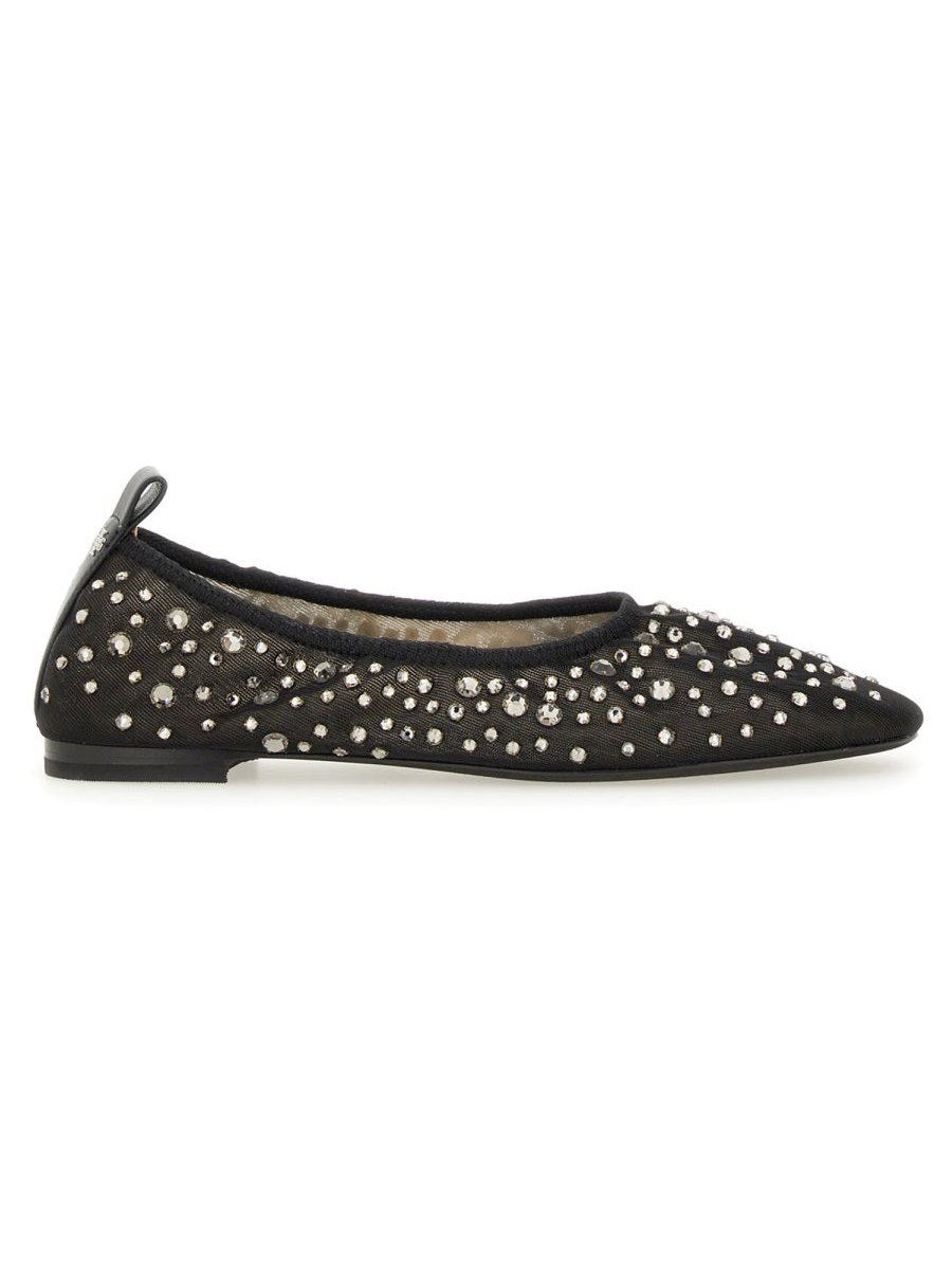 Tory Burch Crystal-Embellished Nylon Flat — Black by Tory Burch