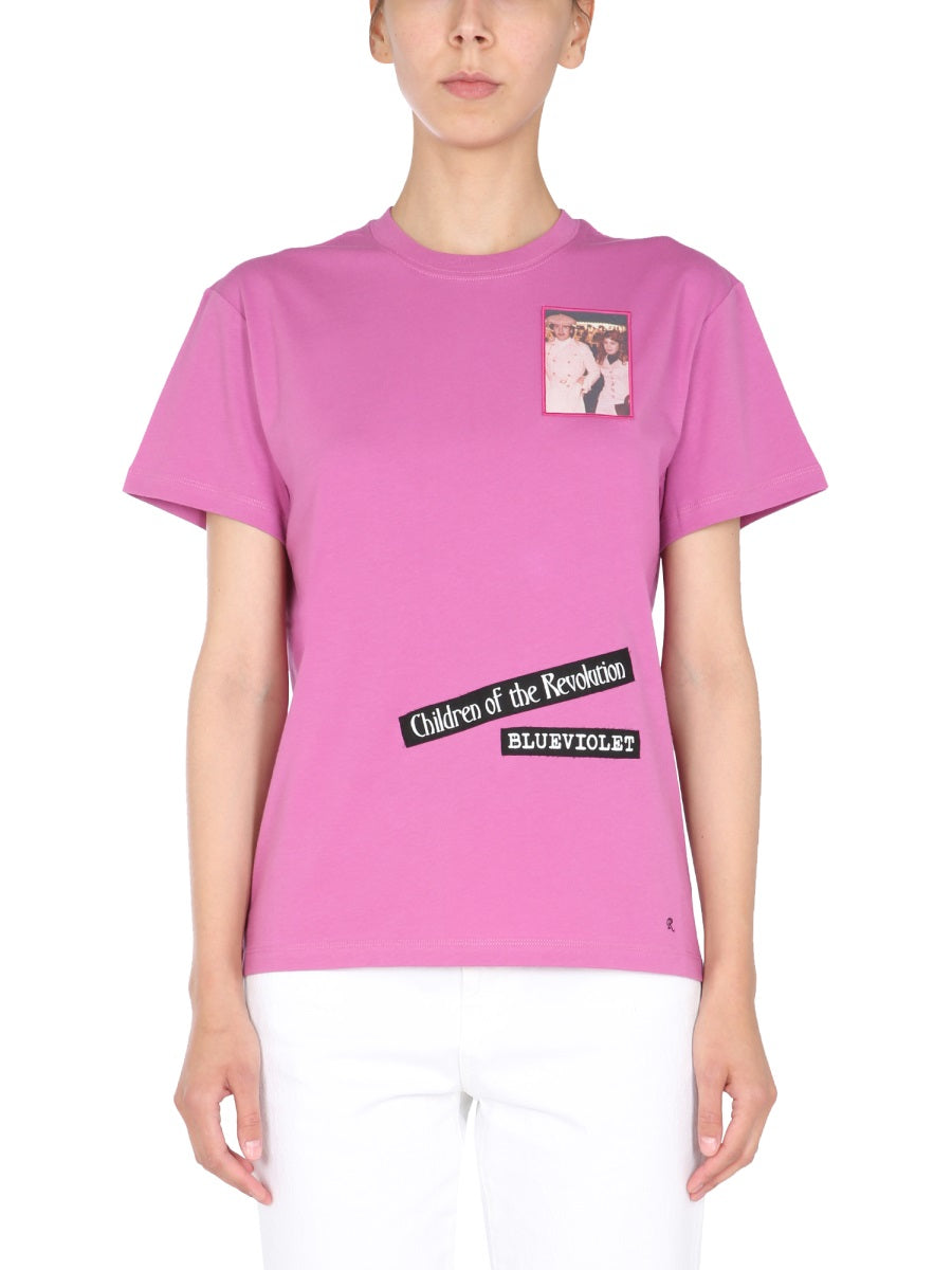 Raf Simons Logo Patch T-Shirt — Pink, view 2