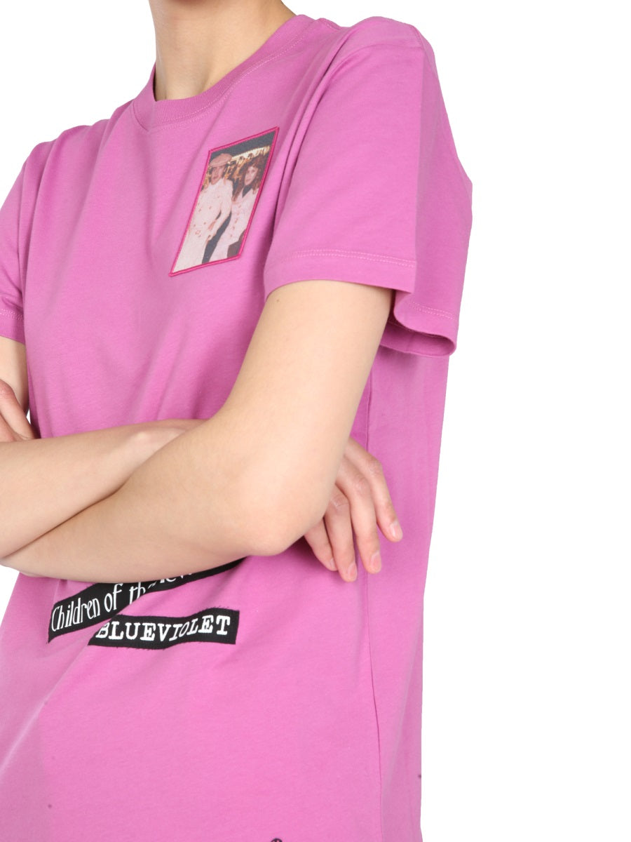 Raf Simons Logo Patch T-Shirt — Pink, view 4