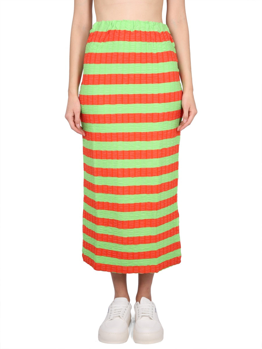 Sunnei Striped Elastic Waistband Skirt — Multicolor, view 2