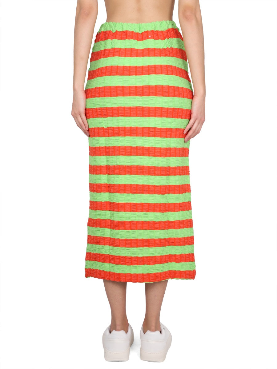 Sunnei Striped Elastic Waistband Skirt — Multicolor, view 4