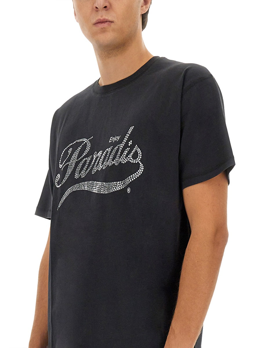 3.Paradis Coca Cola Logo Cotton T-Shirt — Black, view 2