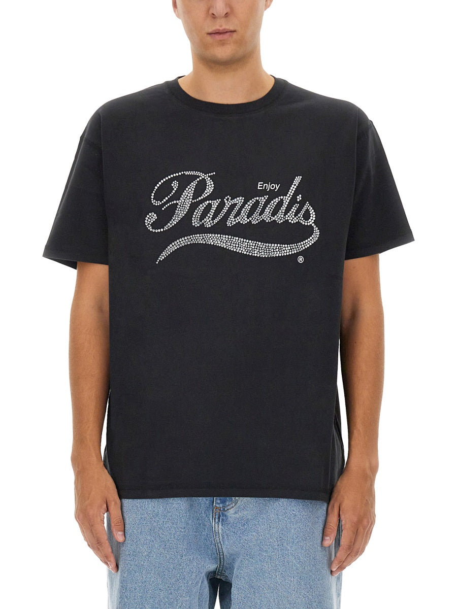 3.Paradis Coca Cola Logo Cotton T-Shirt — Black, view 3