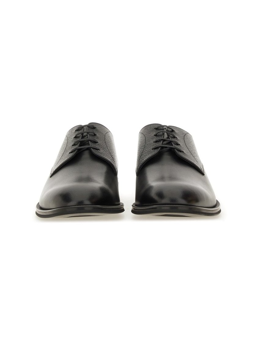 Hugo Boss Leather Derby Loafer — Black, view 3