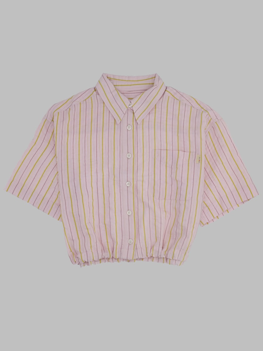 Bellerose Cropped Striped Viscose Shirt — Multicolor by Bellerose