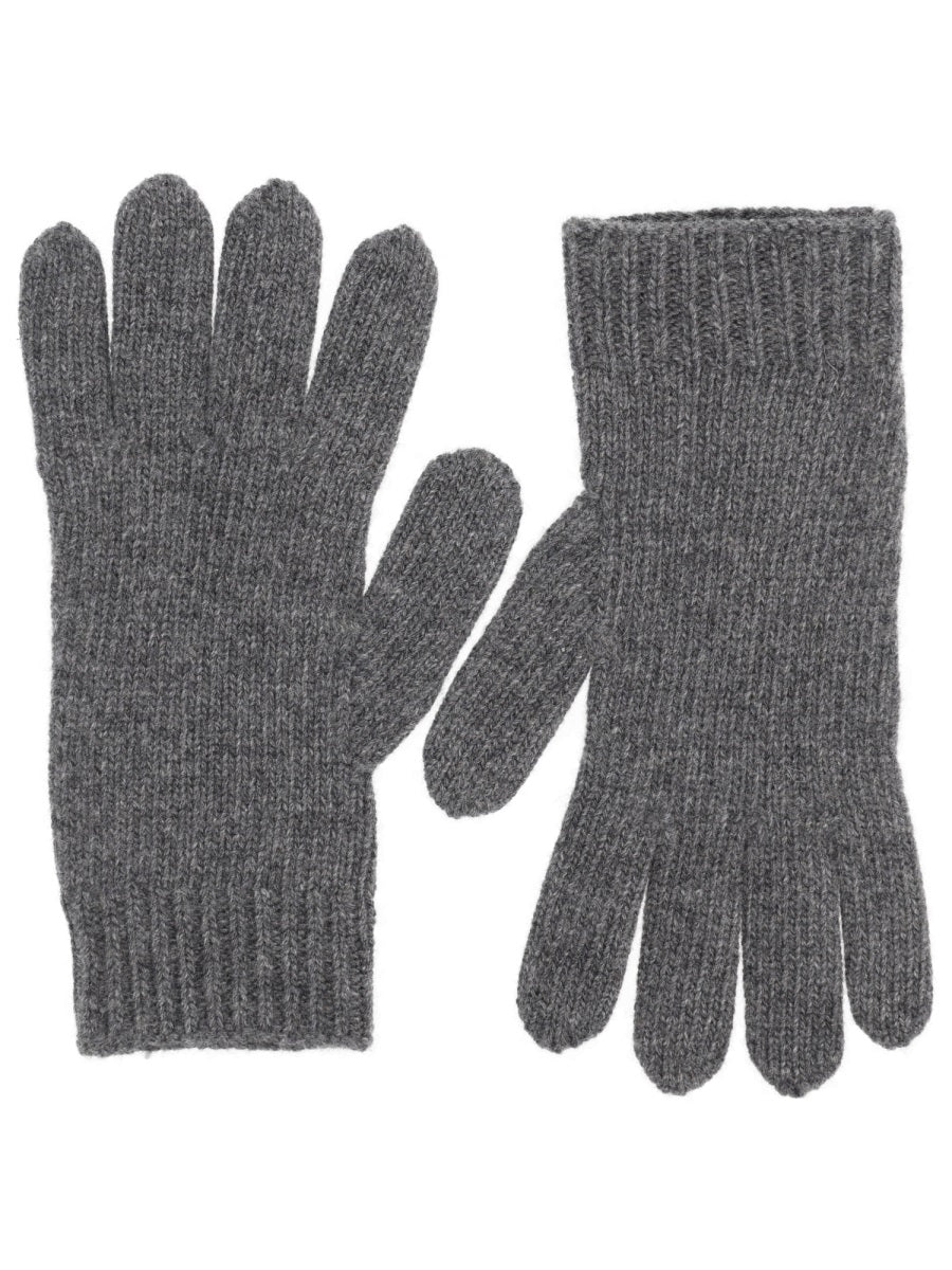 Vivienne Westwood Orb-Embroidered Cashmere Gloves — Gray, view 2