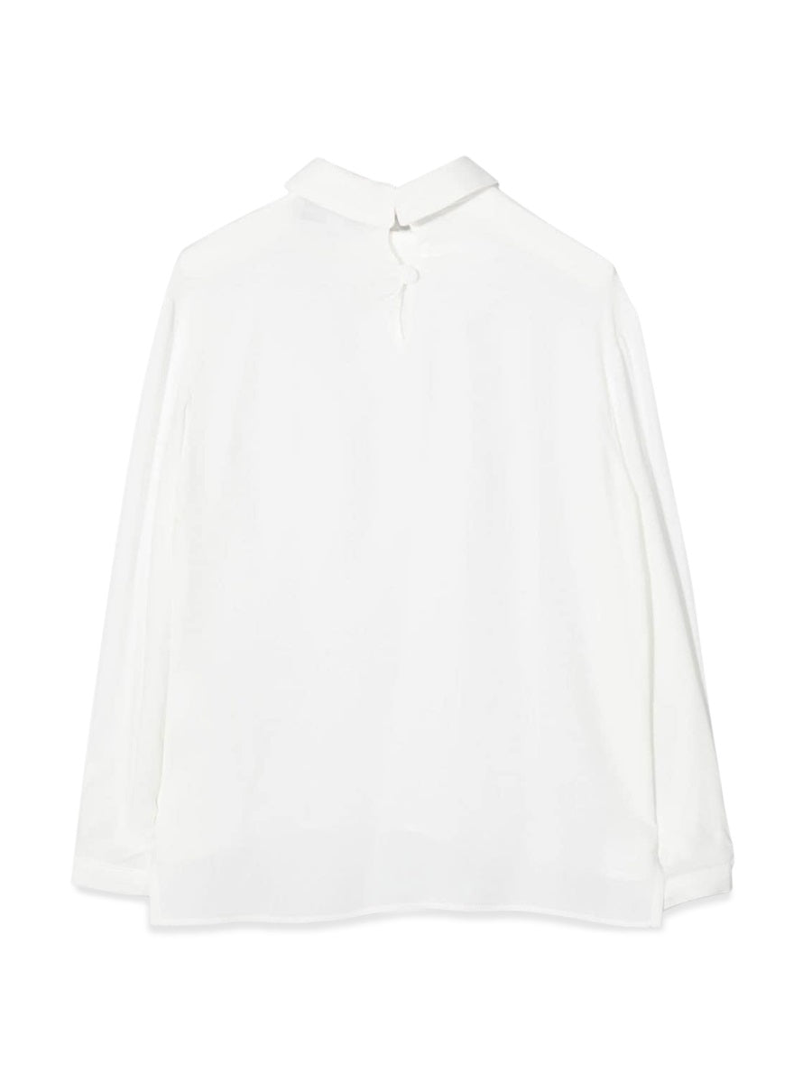 Simonetta Silk-Blend Acetate Shirt — Beige, view 2