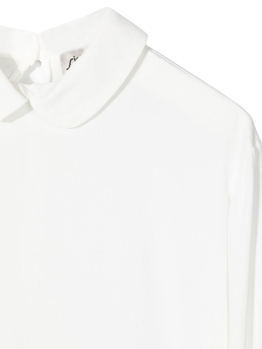 Simonetta Silk-Blend Acetate Shirt — Beige, view 3