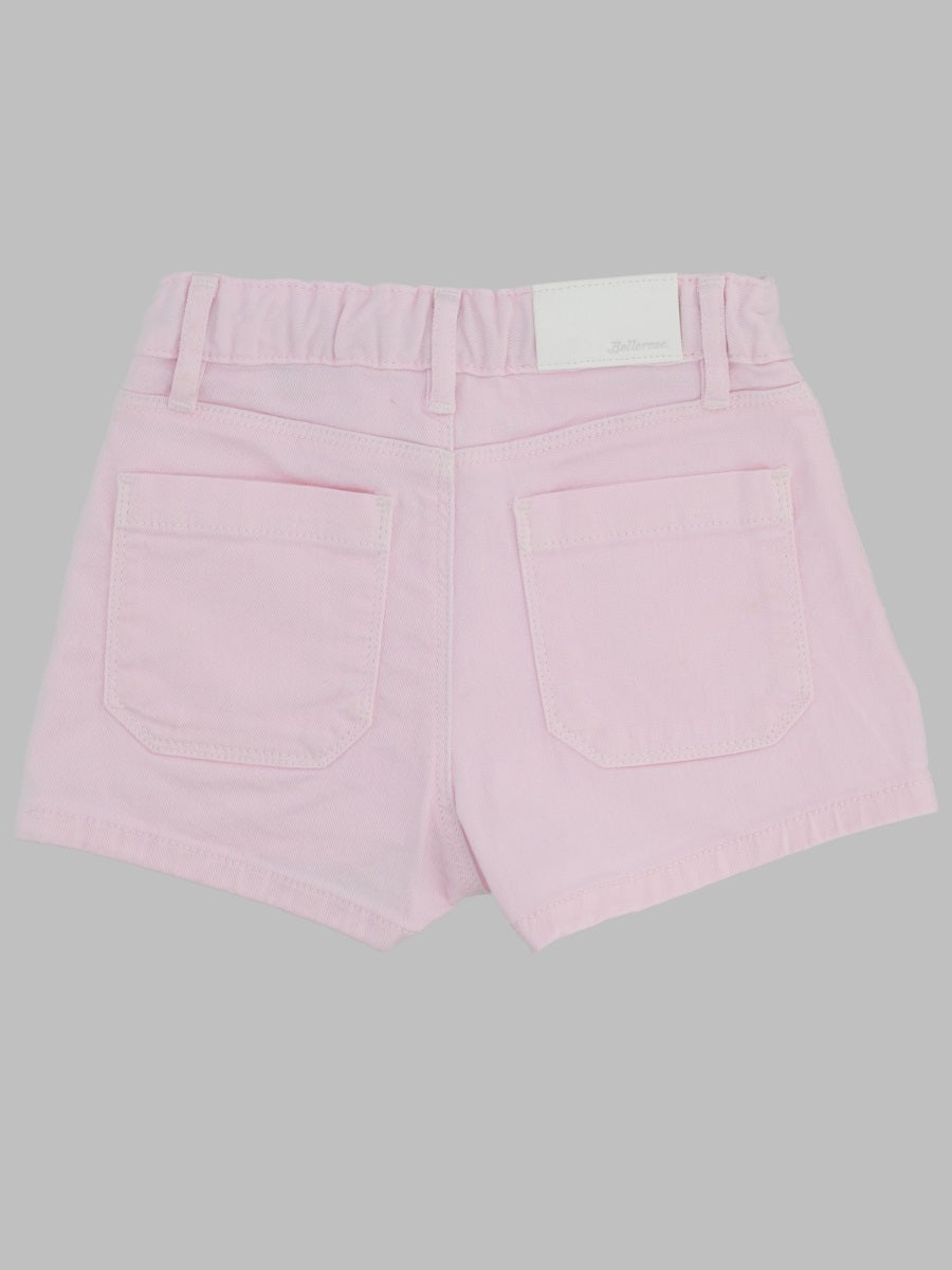 Bellerose Cotton Denim Shorts — Pink, view 2