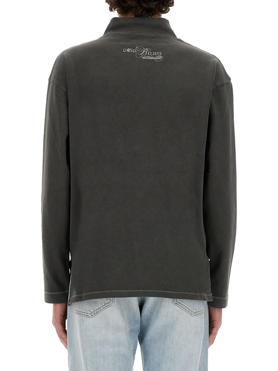 Erl Printed Cotton T-Shirt — Black, view 2
