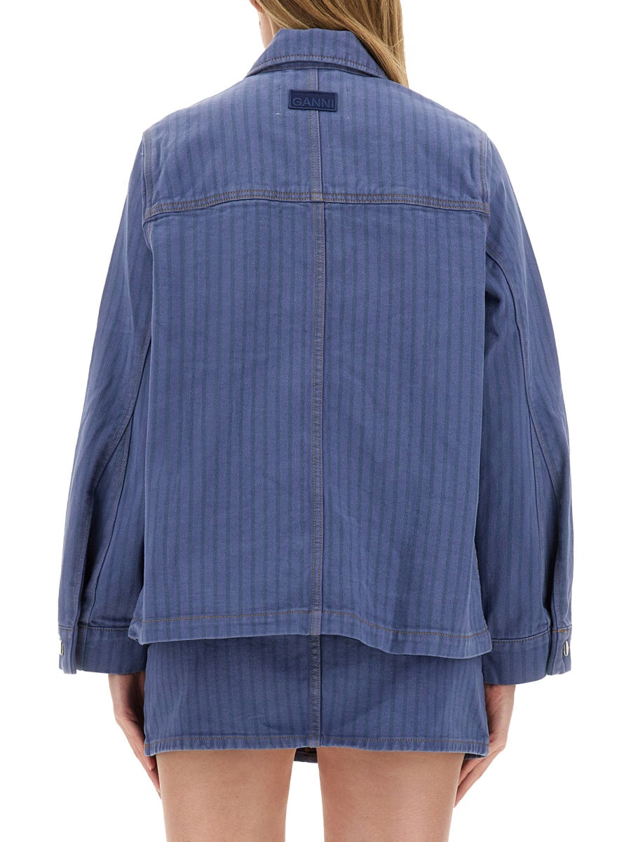 Ganni Organic Cotton Denim Jacket — Blue by Ganni