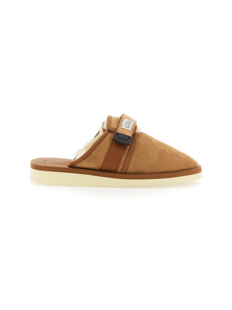 Suicoke Suede Sandals — Beige, view 2