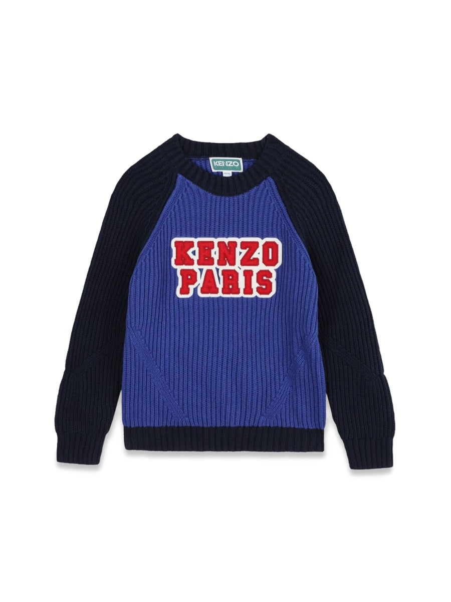 Kenzo Cotton-Wool Knit Sweater — Blue by Kenzo