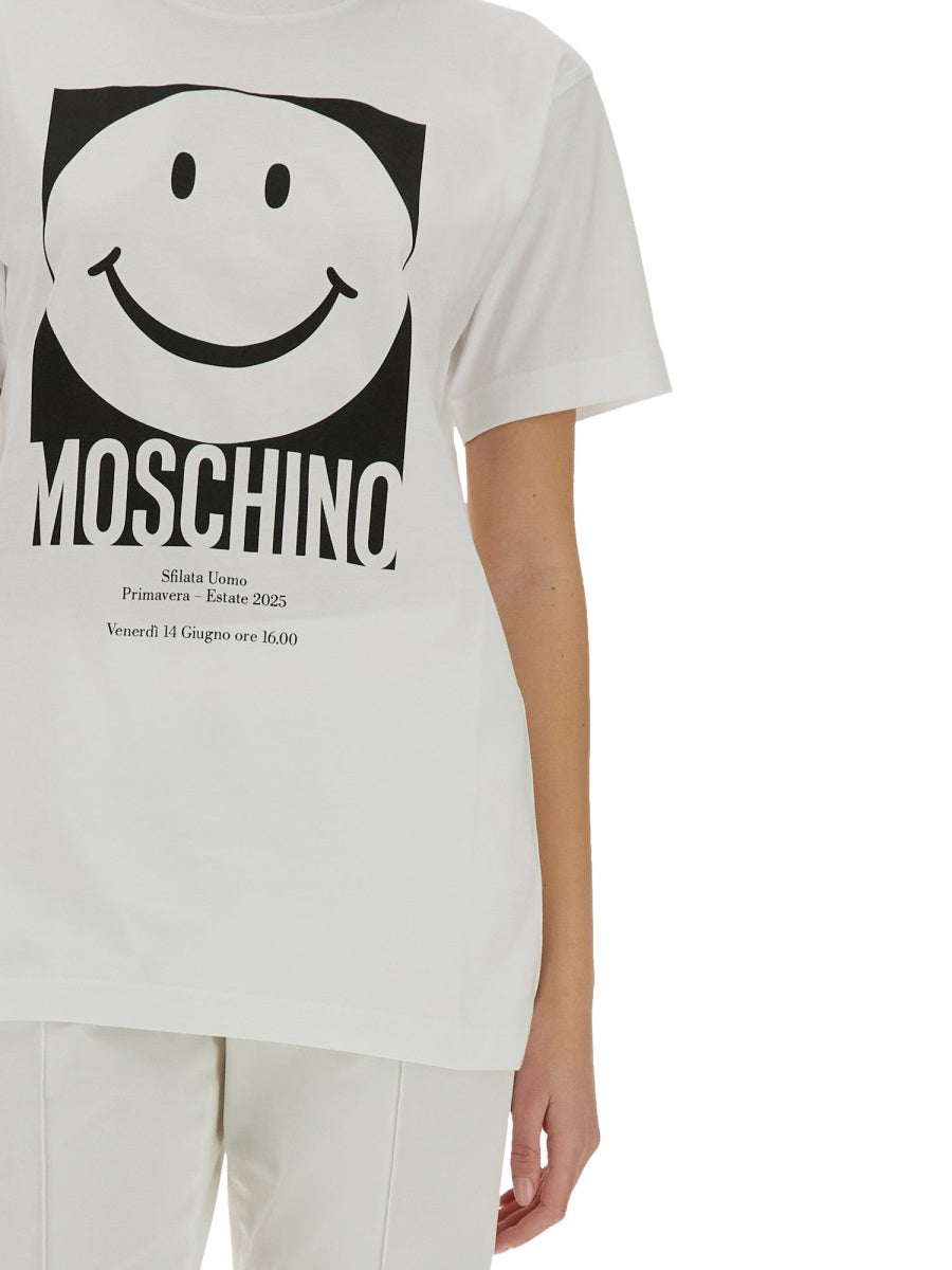 Moschino Printed Cotton T-Shirt — White, view 2