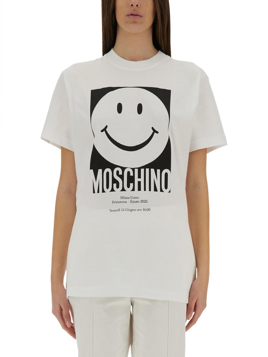Moschino Printed Cotton T-Shirt — White, view 3