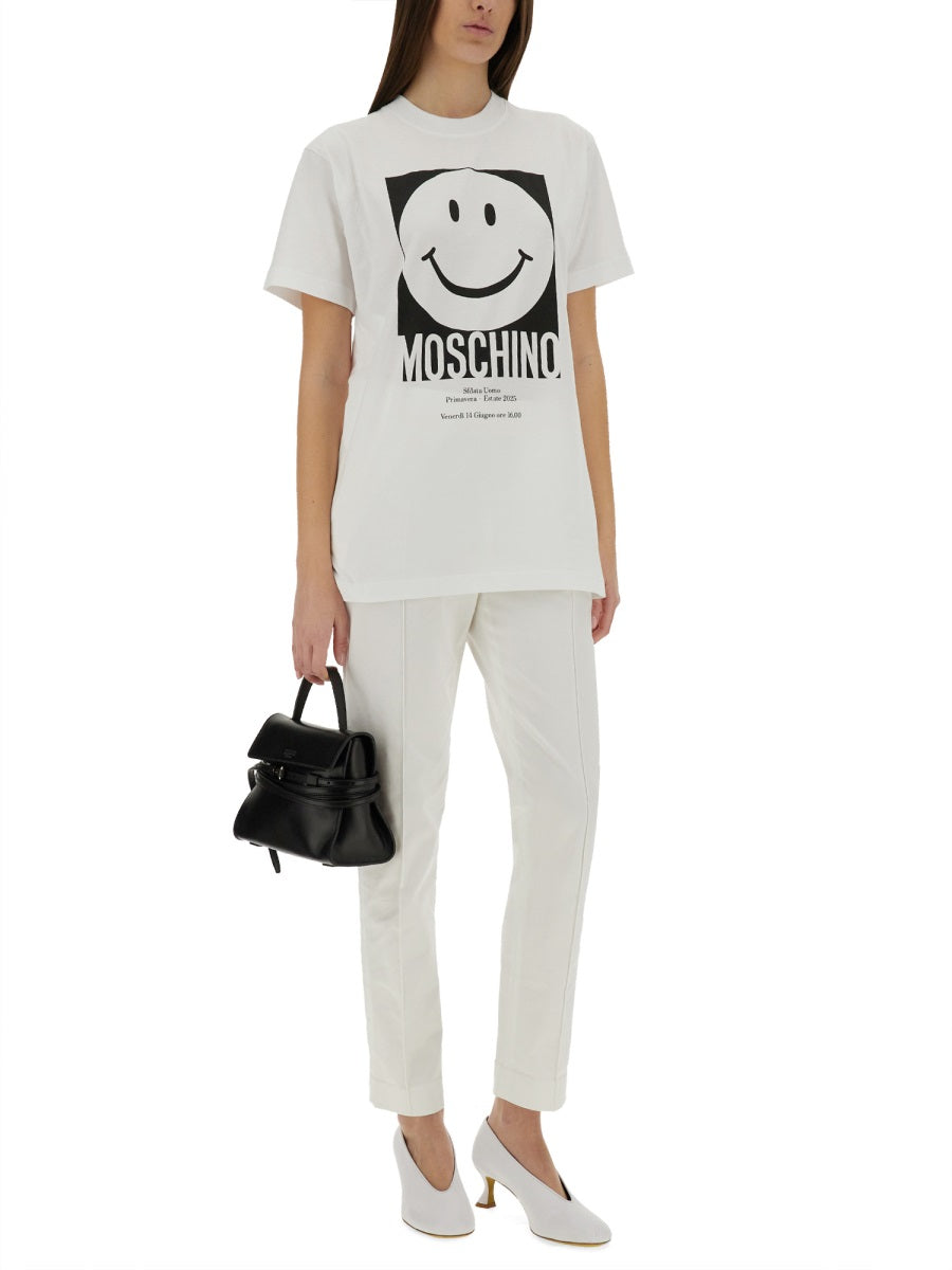 Moschino Printed Cotton T-Shirt — White, view 4