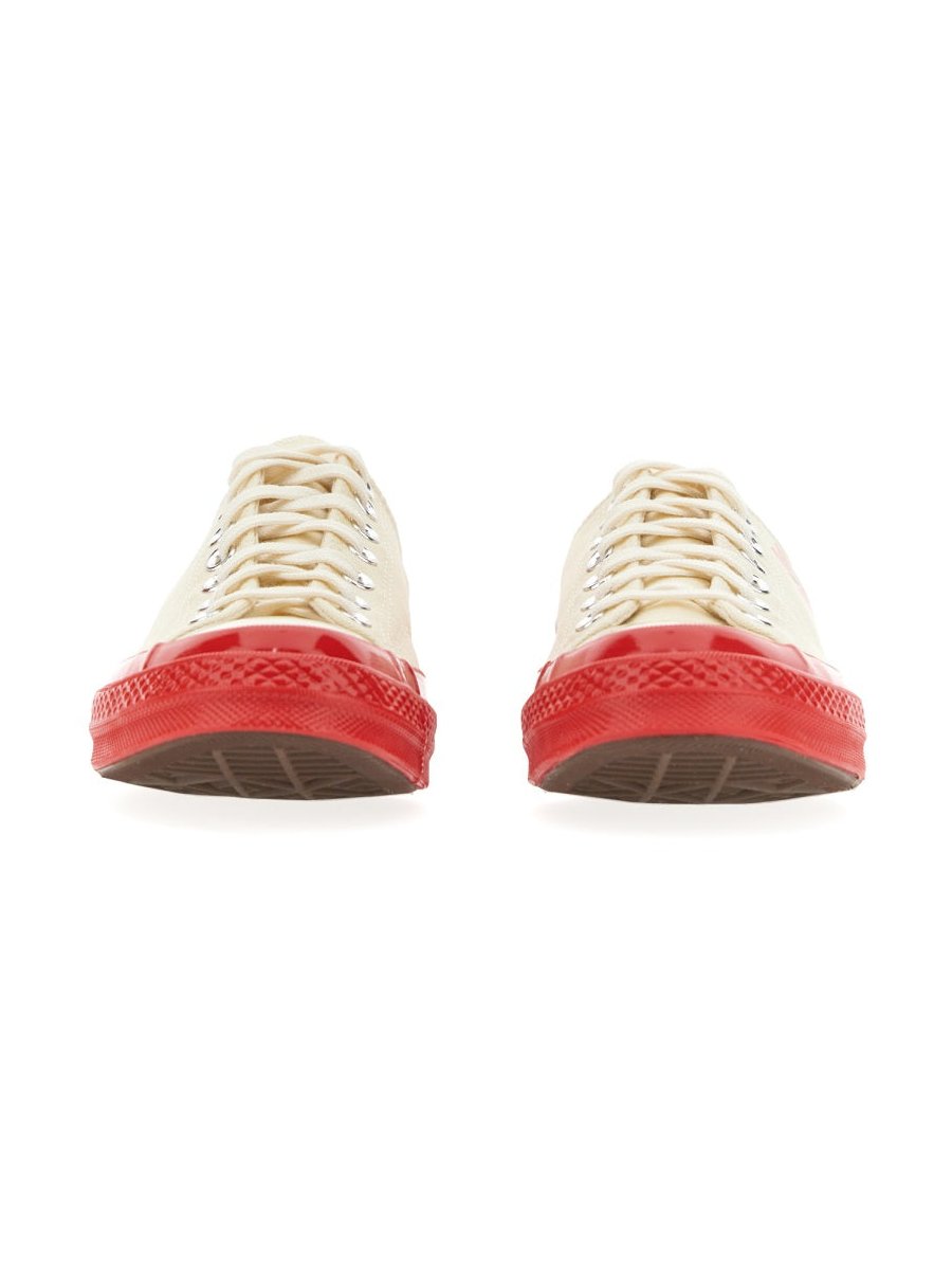 Converse Heart Print Cotton Sneaker — White, view 3