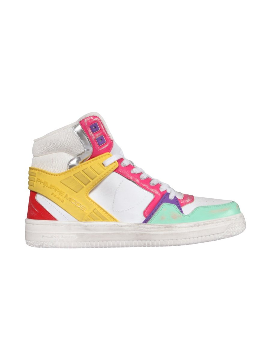 Philippe Model Paris Multicolour Leather-Nylon Sneakers — Multicolor, view 2