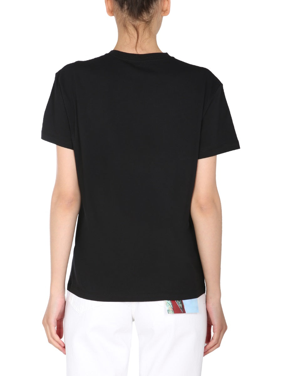 Raf Simons Crew Neck Cotton T-Shirt — Black, view 2