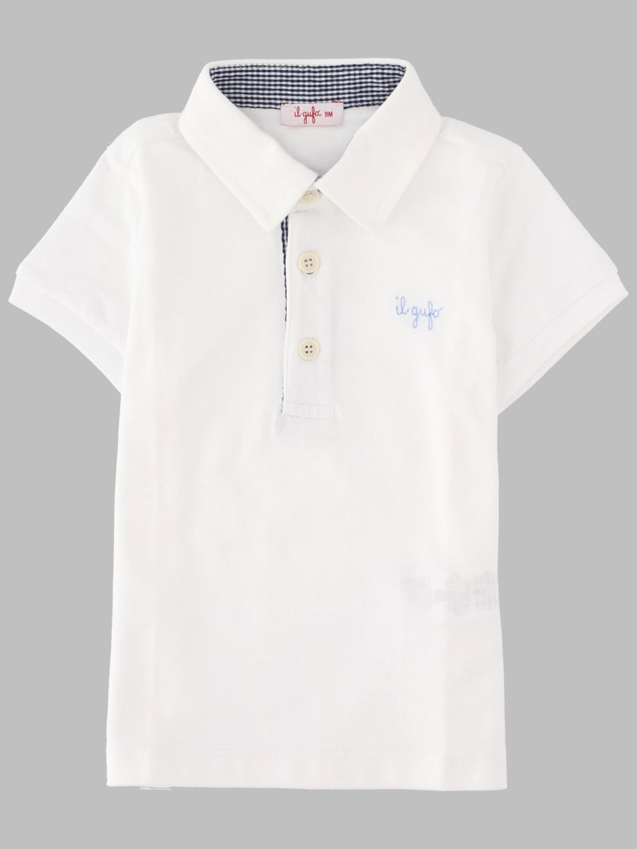 Il Gufo Cotton Polo Shirt — Blue by Il Gufo