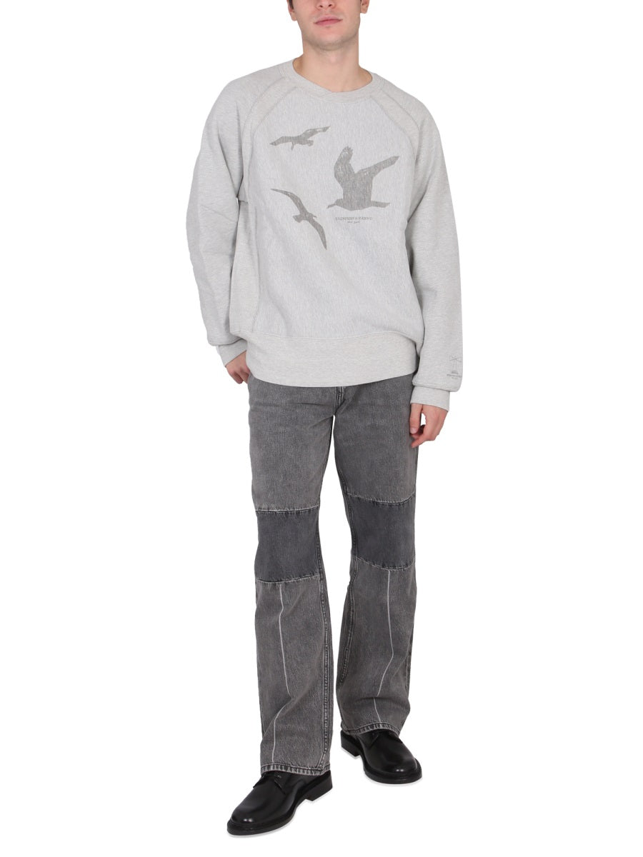 Engineered Garments Crossbar Design Cotton Sweatshirt — Gray, view 3