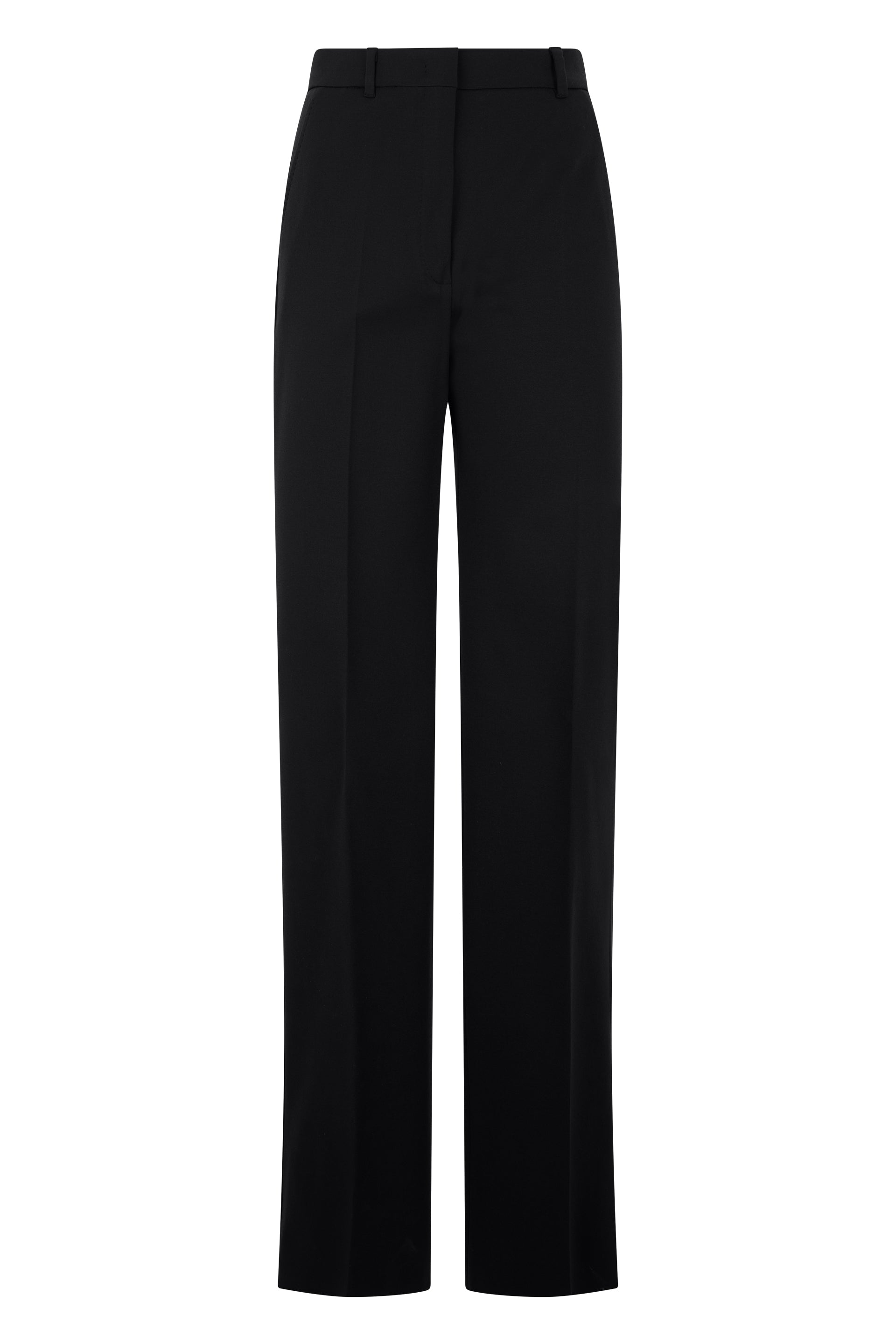 Max Mara Studio High-Waist Cotton Stretch Trousers — Black by Max Mara Studio