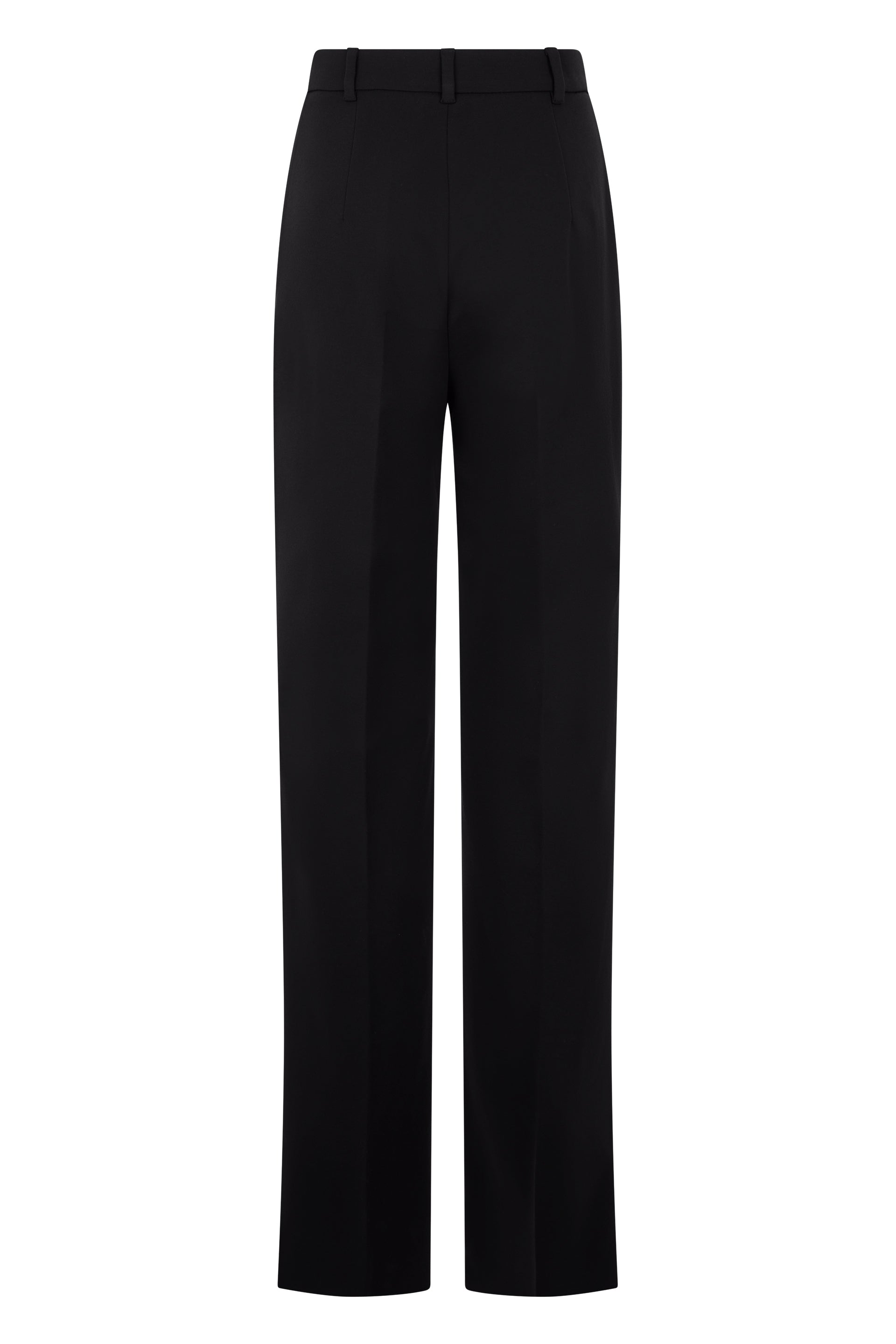 Max Mara Studio High-Waist Cotton Stretch Trousers — Black, view 2