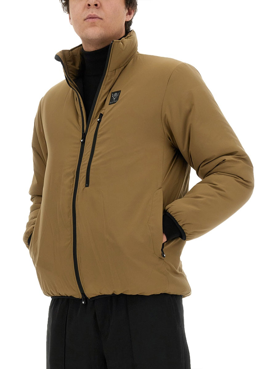 South2 West8 Logo Polyester Jacket — Brown, view 2
