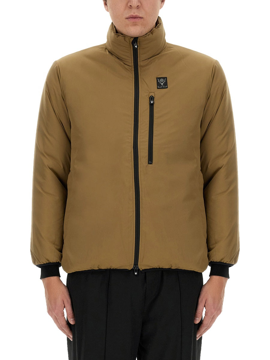 South2 West8 Logo Polyester Jacket — Brown, view 3