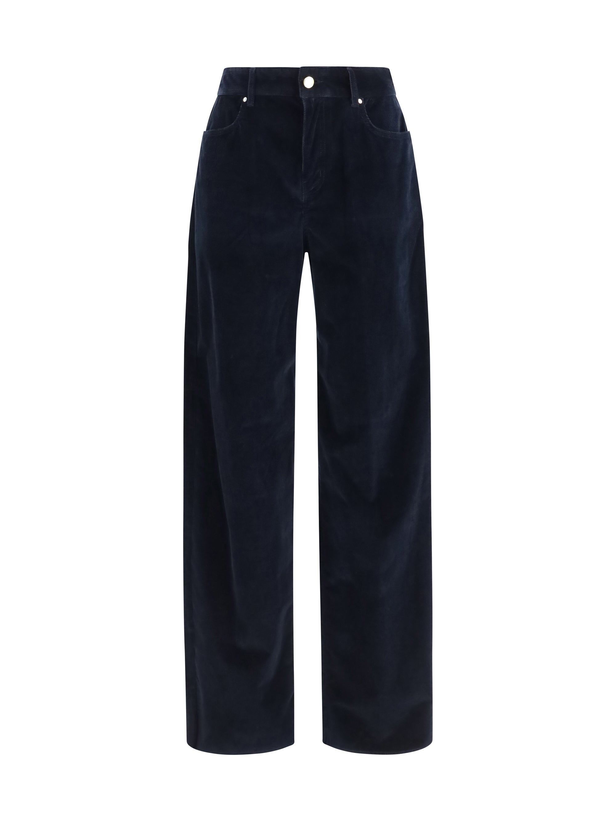 Max Mara Corduroy Velvet Trousers — Blue, view 2