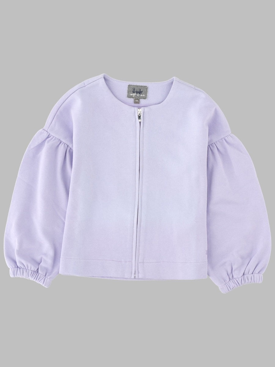 Il Gufo Cotton Sweatshirt Jacket — Purple by Il Gufo