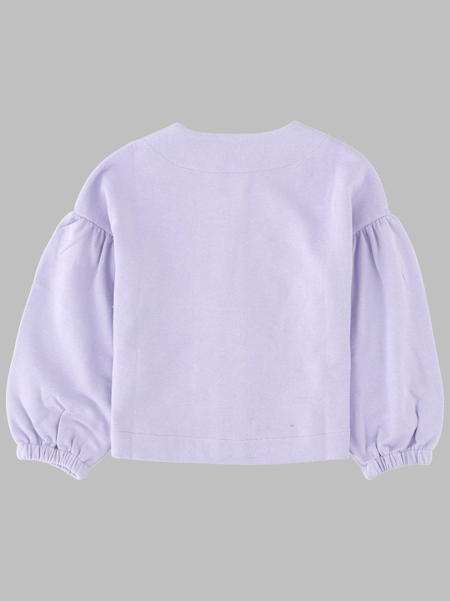 Il Gufo Cotton Sweatshirt Jacket — Purple, view 2