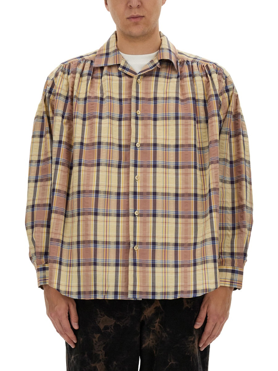Aie Seersucker Cotton Shirt — Yellow, view 3